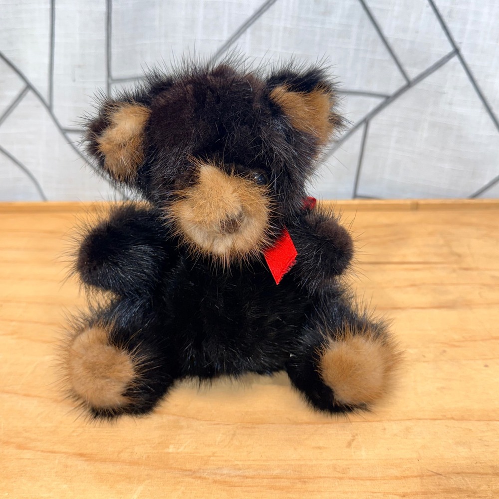 Vintage Mink Bear Third‎ Generation Real Fur Teddy Bear Brown Tan No 001922 7in